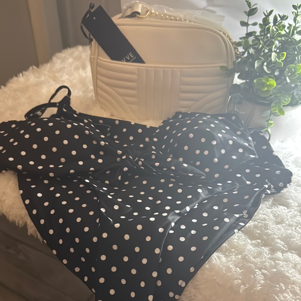 Elegant Black Polka Dot Bikini